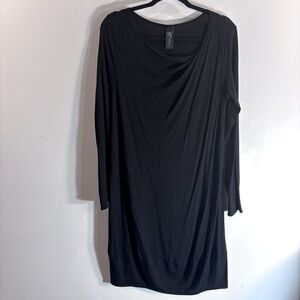 MARIA CORNEJO Sz L Asymmetrical Neckline  Slight Bubble Hem Long Sleeve Tunic